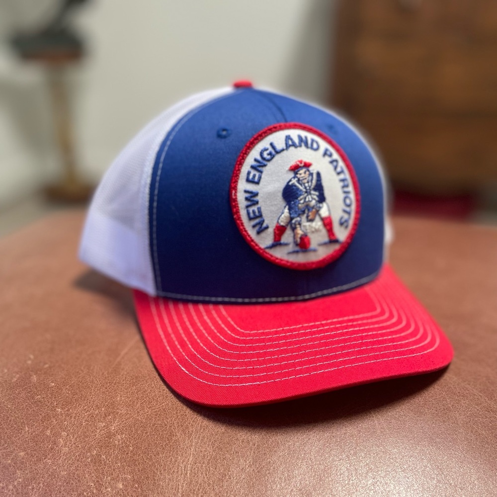 New England Patriots custom made vintage patch trucker hat